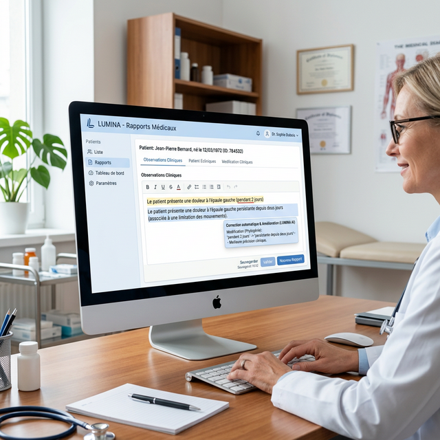 LUMINA AI medical writing assistant interface
